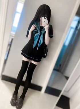 学院风日系校供感jk制服套装女夏季水手服上衣百褶裙两件套连衣裙