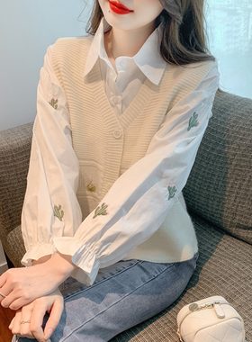 涤棉2023刺绣套装学院风