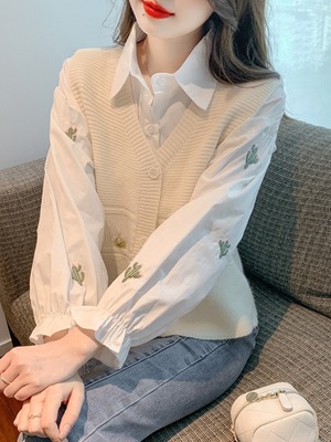 涤棉2023刺绣套装学院风