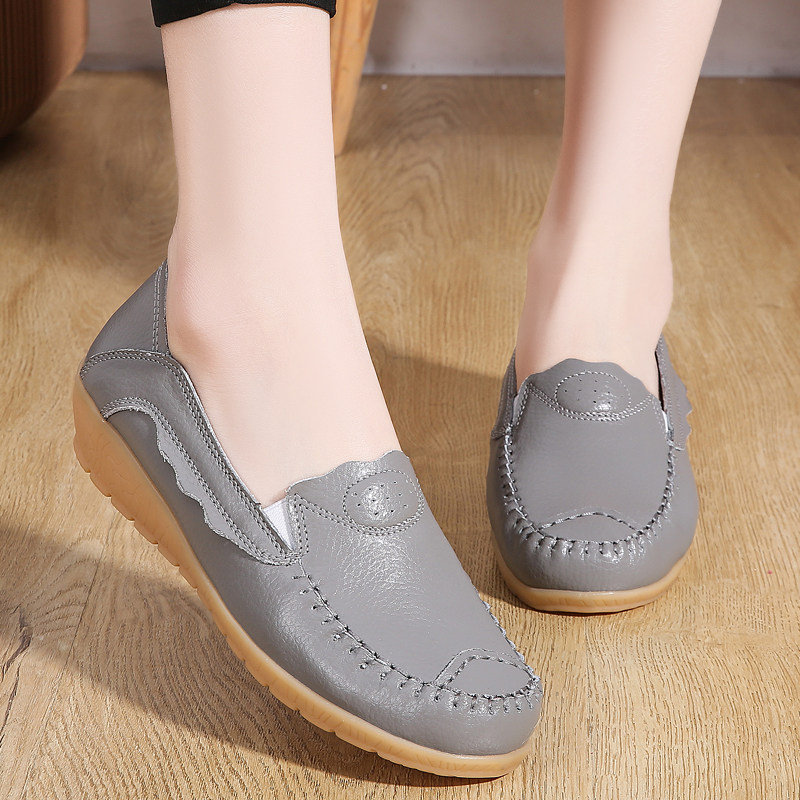 外贸真皮女单鞋特大号44浅口工作鞋40 42牛筋底护士鞋41 43休闲鞋,女鞋,浅口单鞋,淘宝优惠券,粉丝福利购,淘宝优惠卷