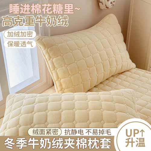 牛奶绒枕套加绒加厚珊瑚绒毛绒