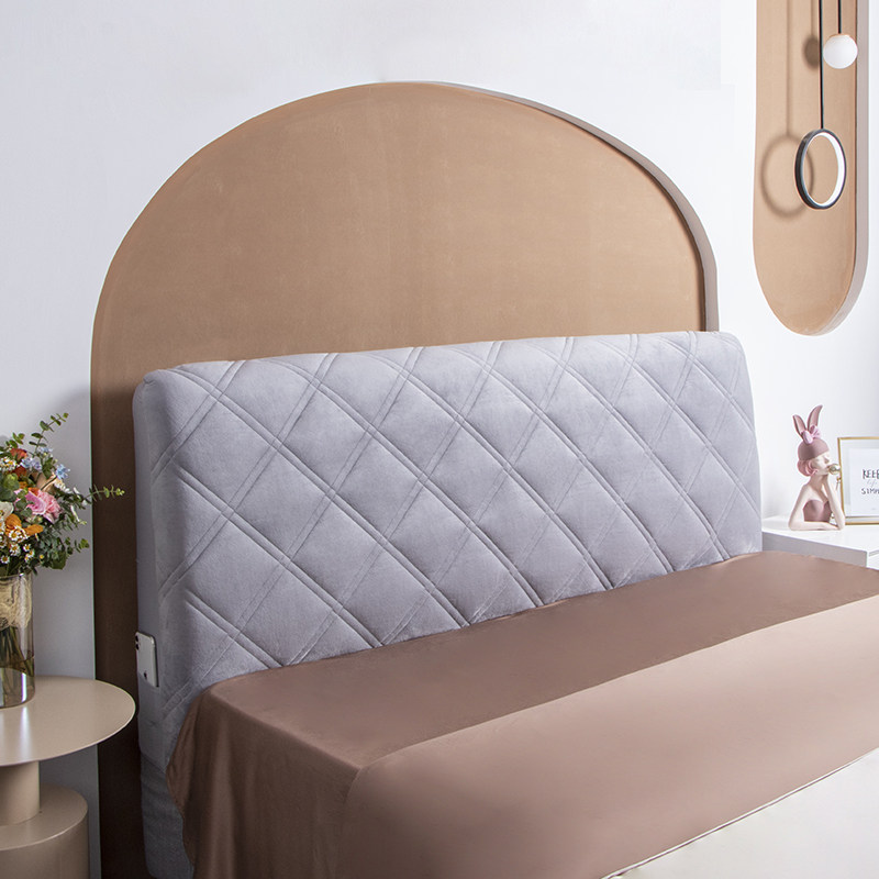 萬能加厚绒面床头罩软包床头套罩床头靠背套罩通用简约防尘保护罩