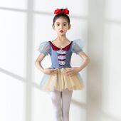 形体考级芭蕾艺考连体女童 短袖 夏季 练功儿童舞蹈白雪公主同款