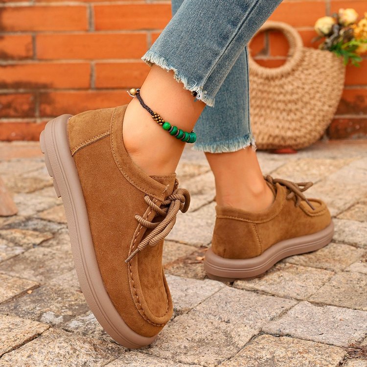 2025春季新款人造短毛绒中跟(3-5cm)一脚蹬平底圆头休