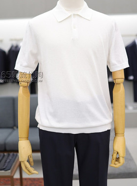 BON韩国代购2025年夏季乳白色翻领套头棉质短袖T恤Polo衫商务工装