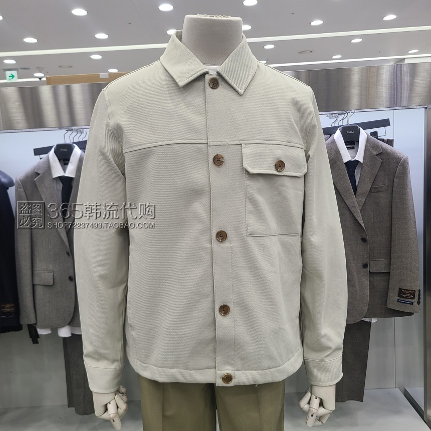 ZIOZIA ANDZ韩国代购2025年春季韩版翻领单排扣衬衣款式夹克外套