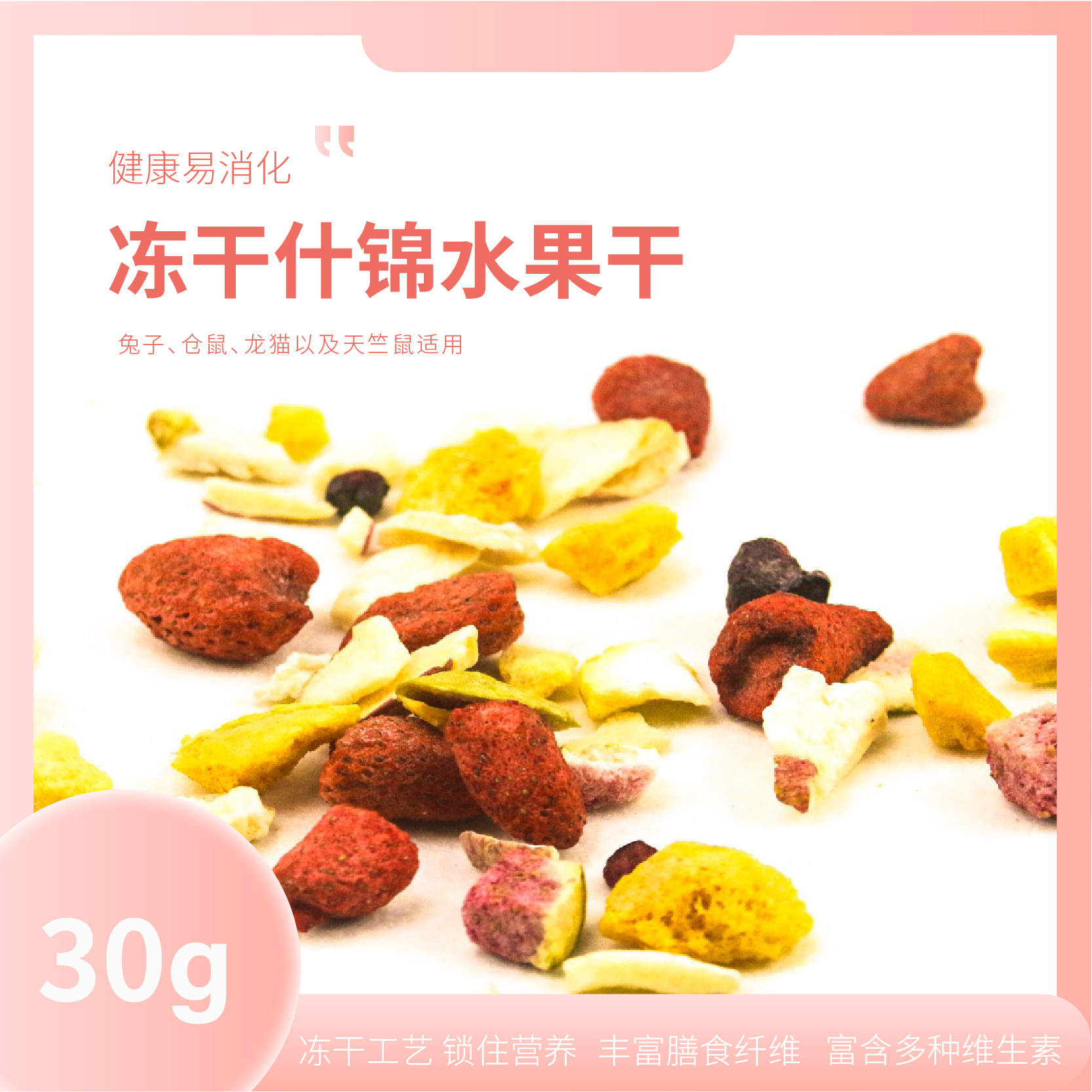 冻干水果干 兔子龙猫豚鼠荷兰猪金丝熊仓鼠零食补维C培养感情30G