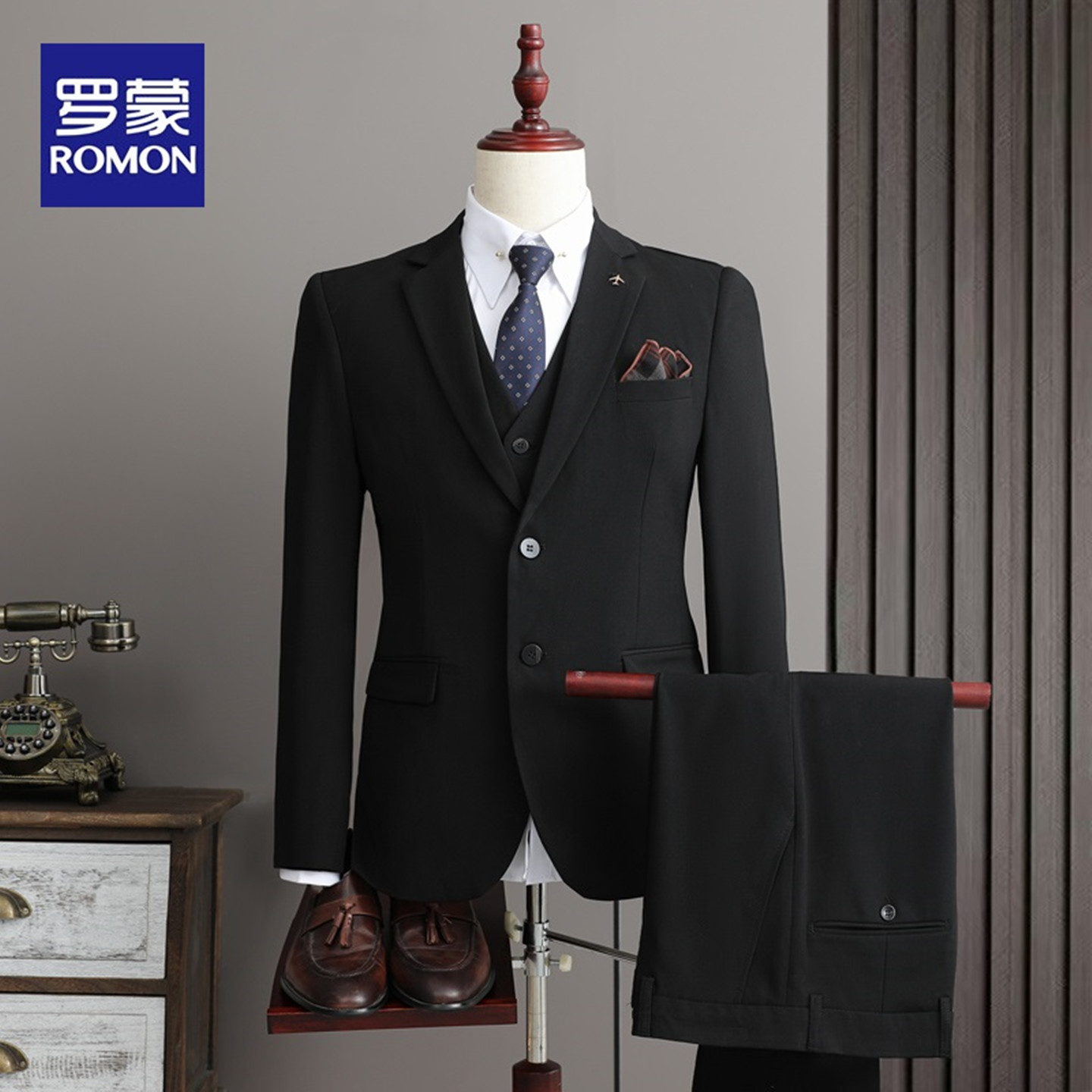 罗蒙新郎西装男套装结婚正装礼服
