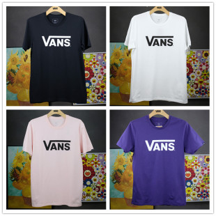 老万VANS 男女运动休闲圆领夏季印花短袖T恤 VN0A33ZLBLK