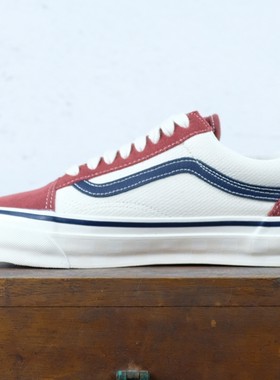 老万范斯OLD SKOOL 36低帮红白色帆布男女款休闲板鞋VN000CT97BF
