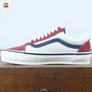 休闲板鞋 36低帮红白色帆布男女款 VN000CT97BF SKOOL 老万范斯OLD