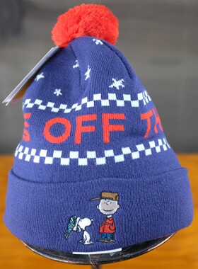 老万VANS范斯男女卡通刺绣线蓝红黑色针织帽保暖防风VN0A3D8LQHY