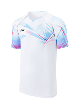 Lining/李宁正品羽毛球系列男女同款速干透气比赛短袖T恤AAYT579