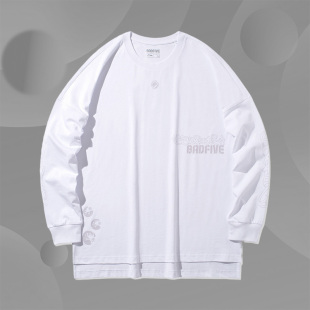 李宁运动短袖T恤BADFIVE江湖好汉男子宽松长袖透气文化衫AHSQ937