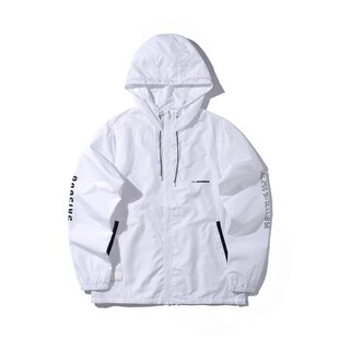 李宁运动风衣女士秋新款轻薄透气防晒服白色连帽外套AFDP188