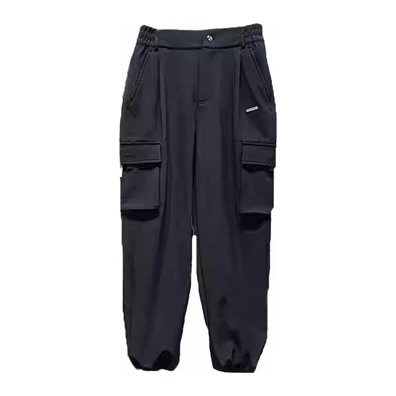 Lining/李宁正品冬季女子休闲加绒保暖束脚多口袋工装裤AKXR536