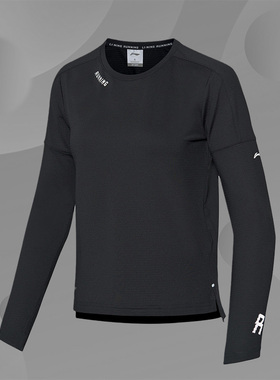 Lining/李宁正品女子圆领宽松长袖修身舒适透气运动T恤ATLP072