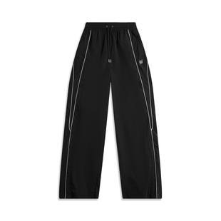 李宁正品 AYKU672 运动潮流系列女子直筒宽松简约梭织百搭运动长裤