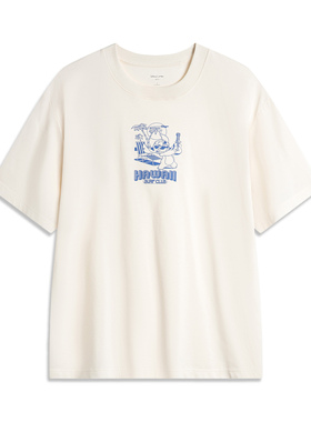 李宁正品史迪奇联名系列男子简约吸湿透气短袖T恤ATSU153