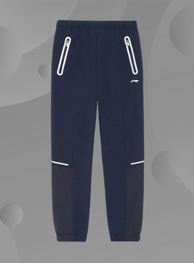 Lining/李宁正品新款男童梭织弹力速干跑步收口运动长裤YYKS123