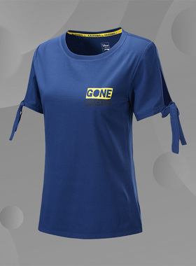 李宁短袖T恤女士新款夏季运动时尚修身透气文化衫上衣AHSP048