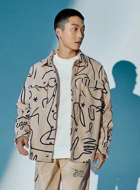 运动休闲宽松灯芯绒翻领衬衫