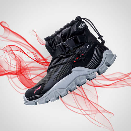 李宁正品纽约时装周走秀款极光山行男子高帮轻便休闲鞋AGLP155