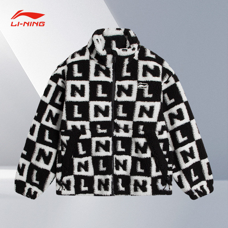 Lining/李宁正品男子新款时尚高领羊羔绒夹克外套 AFDSC01
