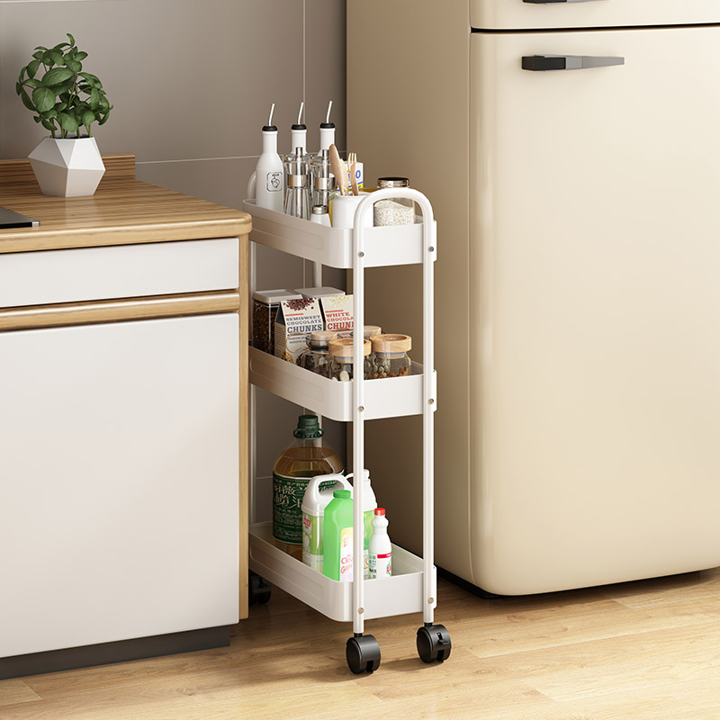 厨房夹缝小推车冰箱饮料调料瓶置物架落地多层浴室窄缝隙收纳架子