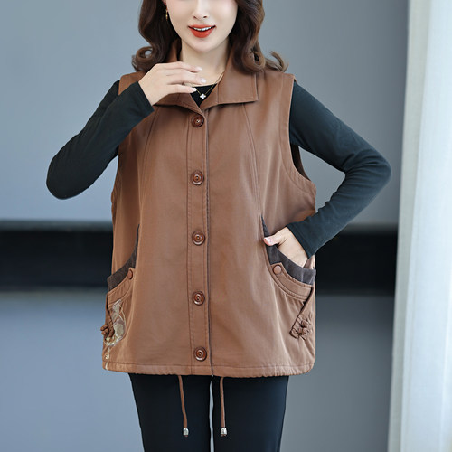 中老年妈妈马甲外穿特大码坎肩