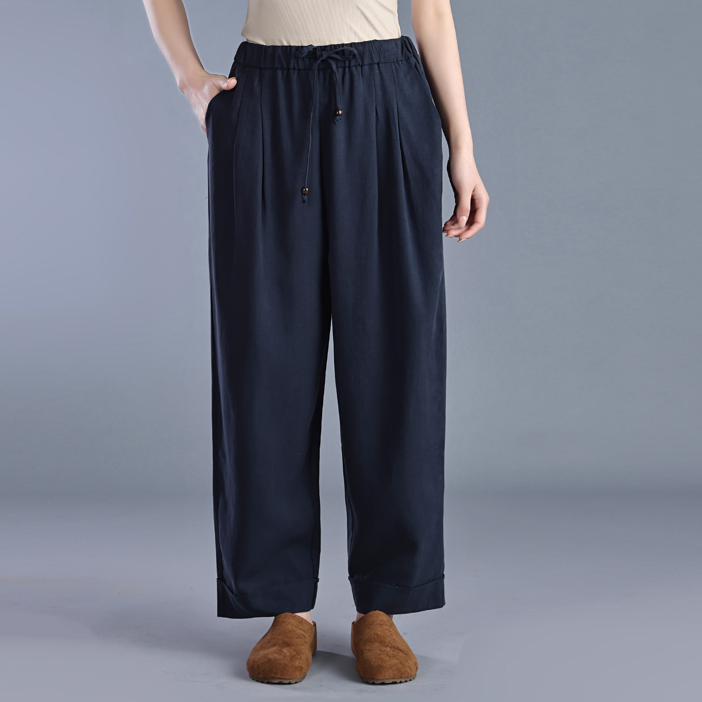 新款中年女裤夏季薄款妈妈裤子