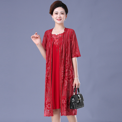 婚宴妈妈礼服裙夏季喜婆婆装新款