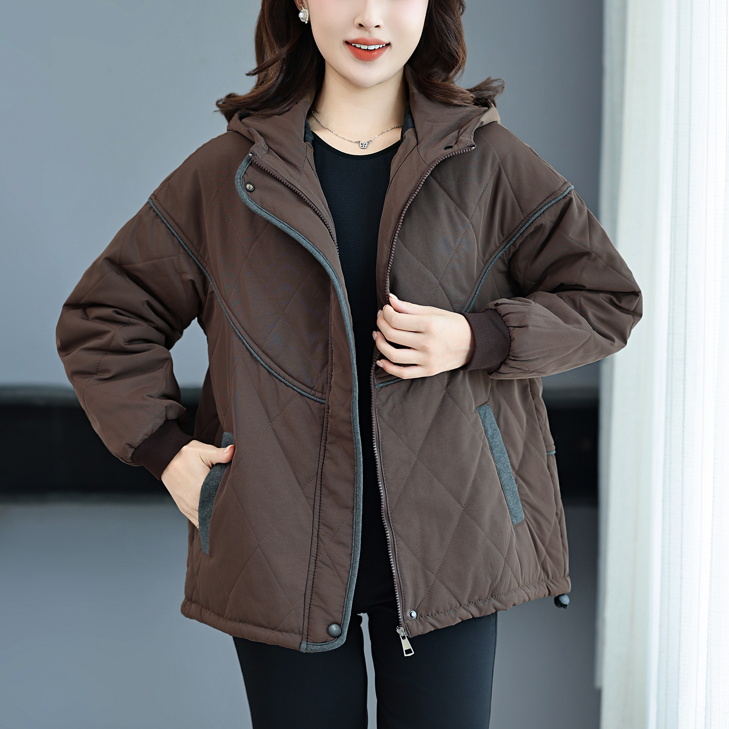 洋气二棉外套女2025新款妈妈装
