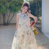 现货无袖碎花连衣裙3001P130-K178，女装连衣裙，2C106