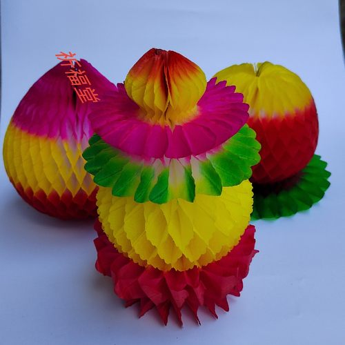 一包50个纸花桃大小盘桃装饰赏月中秋大盘桃手工配件折花蓝装饰品 - 封面