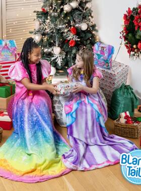 儿童美人鱼公主防踢毯子独角兽睡袋毯子尾巴法兰绒春秋 Blanket