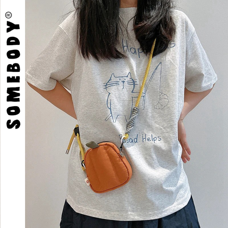 三色补丁斜挎零钱包女2025新款手机挂绳小包可爱耳机包随身钥匙包