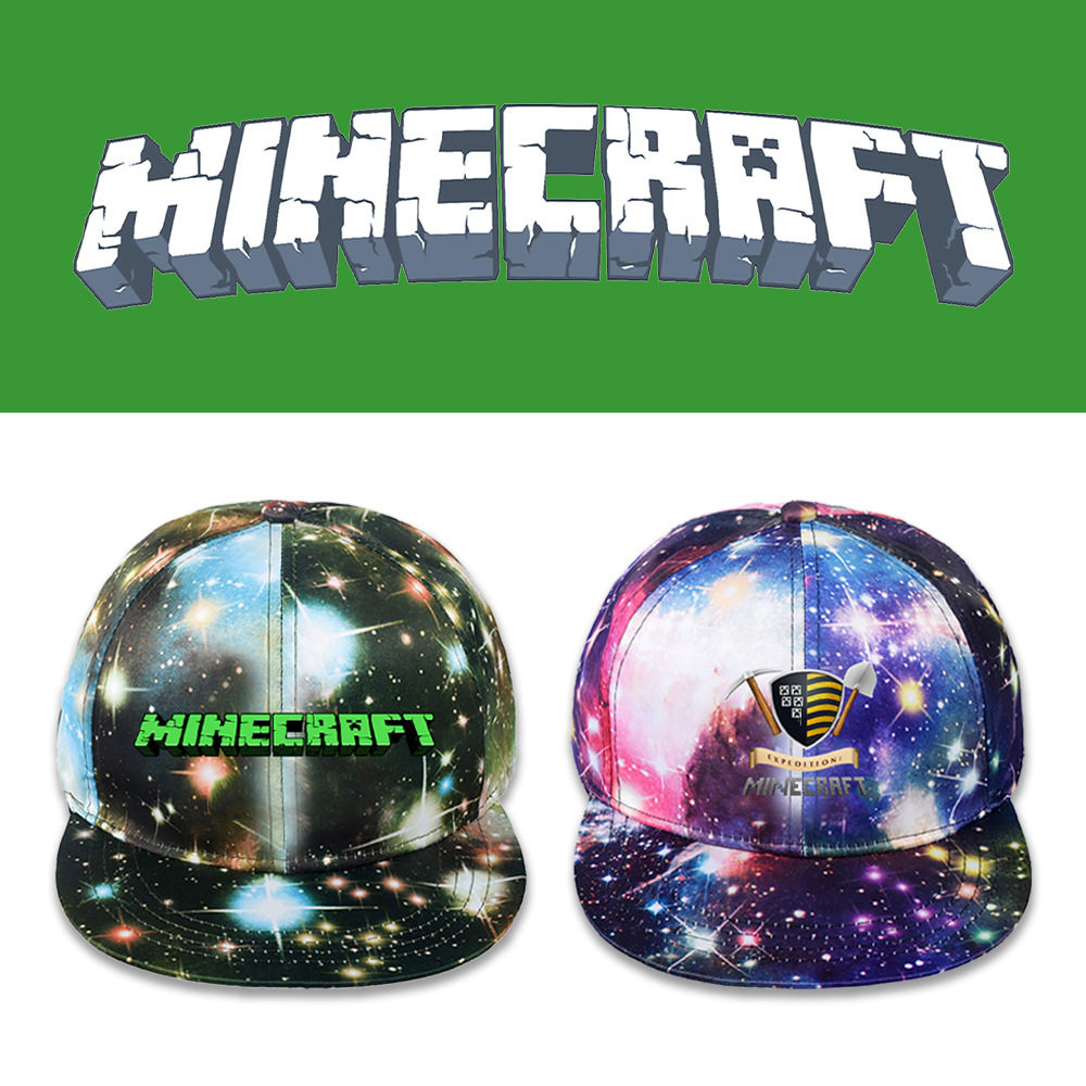 我的世界minecraft星空帽简约时尚卡通男女炫彩帽子创意鸭舌帽