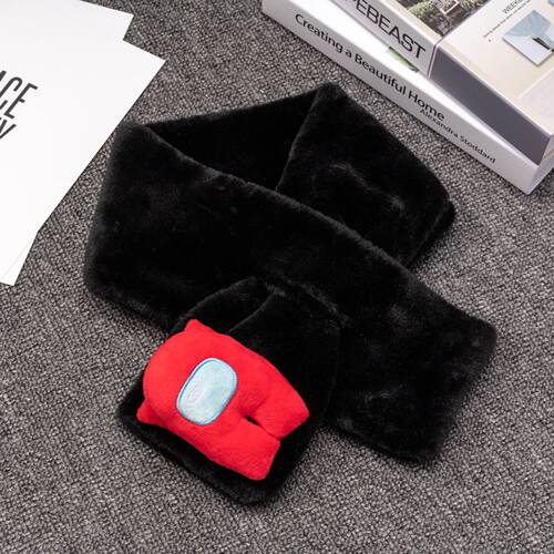 跨境新款游戏among us在我们之中周边围巾玩偶公仔加绒围脖冬季