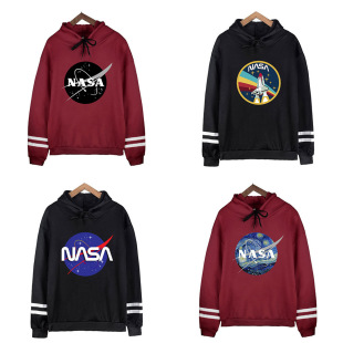 NASA连帽卫衣美国宇航员宽松套头情侣卫衣男女春秋时尚休闲上衣