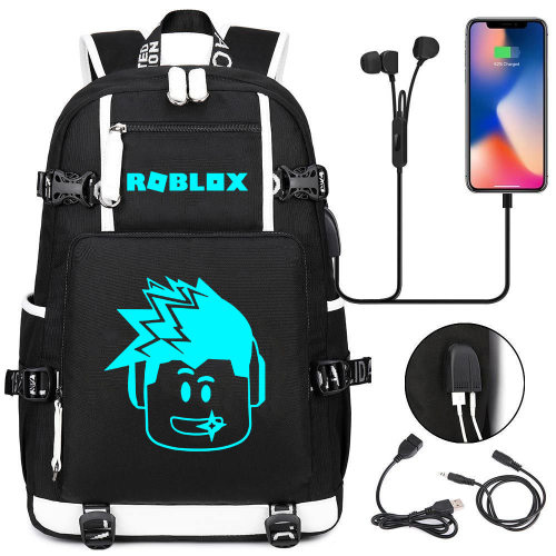 Roblox双肩背包游戏周边书包USB充电双肩包USB大容量旅行包