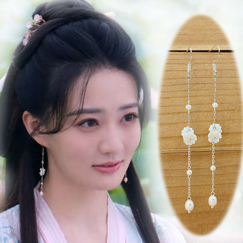 中国风古装汉服耳饰s925银耳钩披荆斩棘沈丹青徐璐同款耳环耳夹女