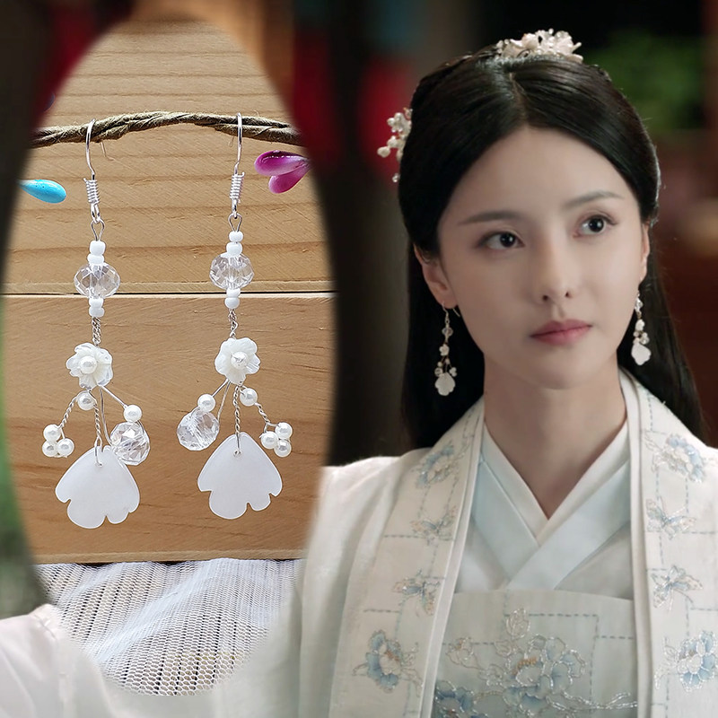 宸汐缘青瑶同款耳环古风手工编织耳饰古装汉服925银耳钩饰品耳夹