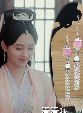 s925银钩古装汉服耳饰2019新白娘子传奇同款耳环鞠婧祎白素贞耳夹