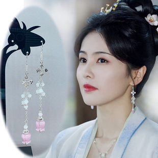 古风铃兰花耳坠s925银耳钩姜雪宁白鹿安如梦同款耳环古装汉服耳夹