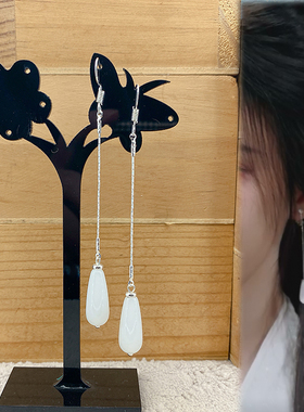 s925银耳钩国风汉服气质典雅耳饰杜听馨陈意涵凌苍苍同款耳环耳夹