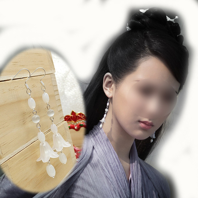 之白蛇传说古风925白同款耳环