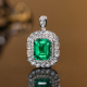 VISING AGL国际证书 培育祖母绿宝石吊坠项链3.12克拉左右