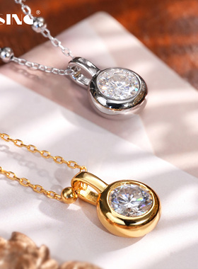 VISING珠宝D色1克拉莫桑泡泡吊坠项链颈饰可过测钻笔有腰码