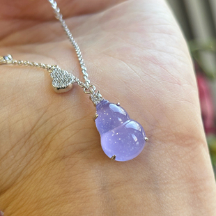 VISING珠宝紫罗兰水沫子紫色葫芦吊坠项链锁骨链经典 百搭